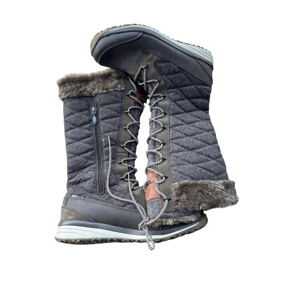 Solomon Winter Snow Boots Women 9 US 41.5 EU 7.5 UK High Brown Quilted Faux Fur